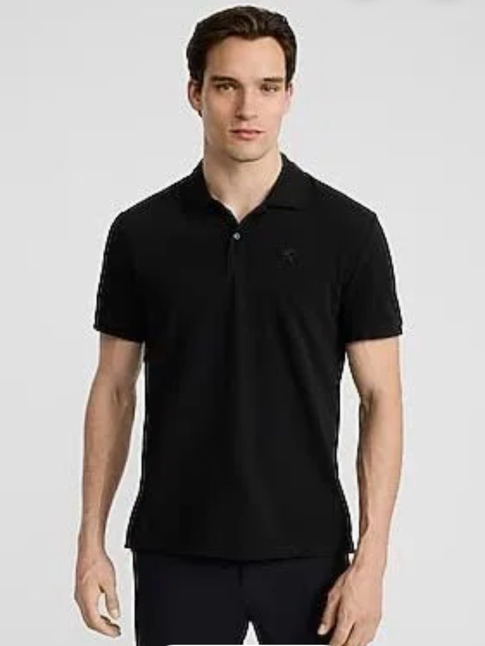 Express Men’s Black Polo with Subtle Embroidery